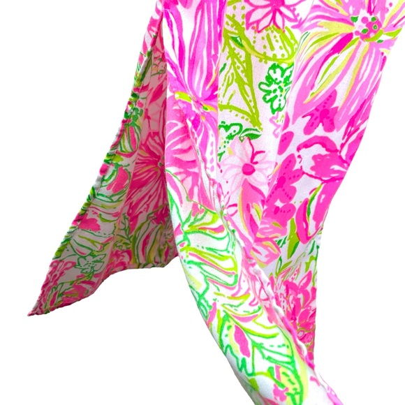 LILLY PULITZER Girls’ Size 8 Carlotta Maxi Dress Pink Floral Print Gold Accents - Picture 5 of 13